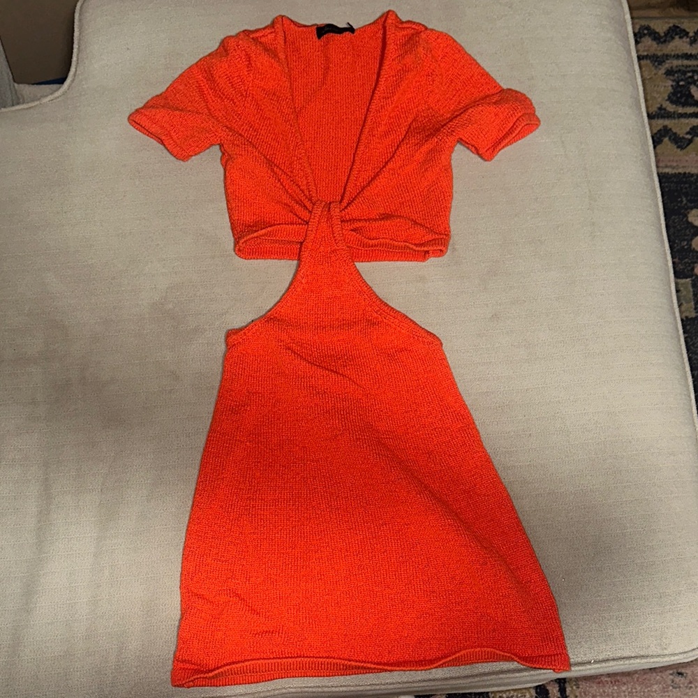 Vibrant Orange Knit Dress